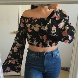Bell sleeve crop top